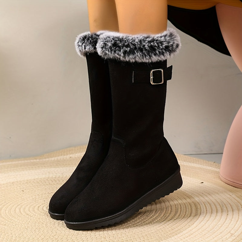 Fur-Trimmed Winter Boots Women — Warm Lined Side Zip 2