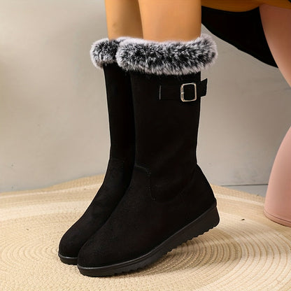 Fur-Trimmed Winter Boots Women — Warm Lined Side Zip 2