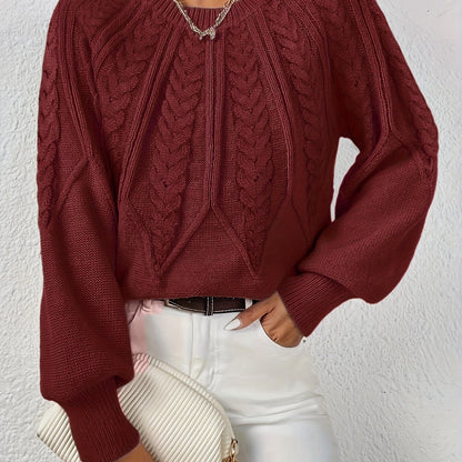 Women's Cable Knit Jumper with Balloon Sleeves — 11 Colors 3