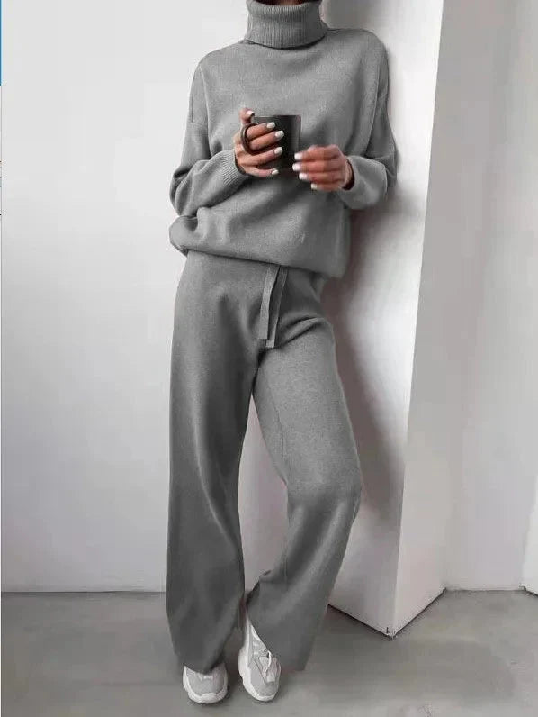 Women's Knit Two-Piece Set with Roll Neck — Cozy Loungewear 2