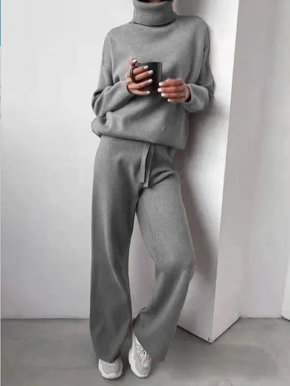 Women's Knit Two-Piece Set with Roll Neck — Cozy Loungewear 2