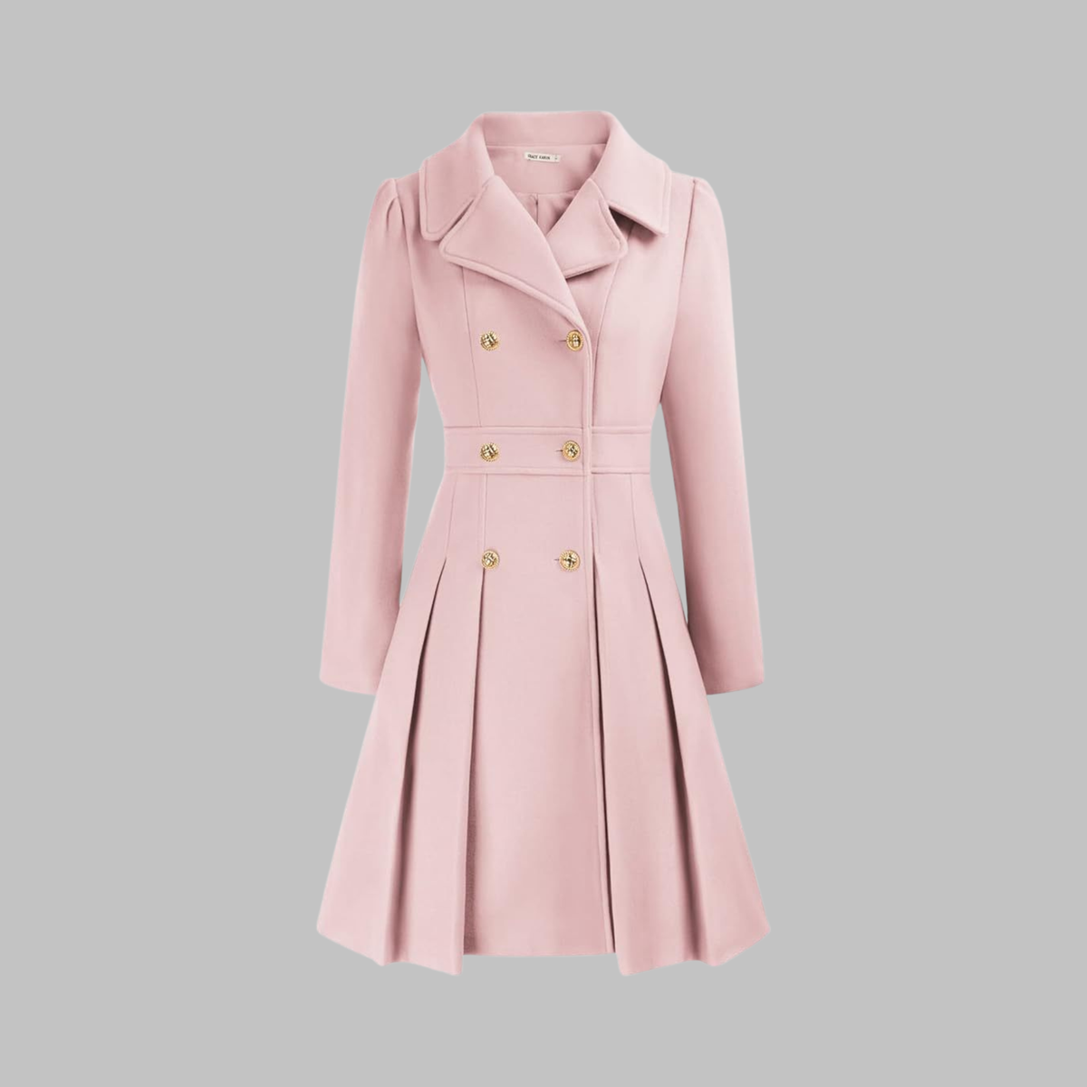 Women's Double Button Long Sleeve Coat — Elegant Classic Fit 7