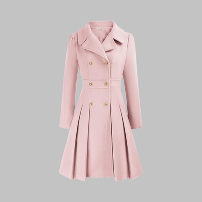 Women's Double Button Long Sleeve Coat — Elegant Classic Fit 7