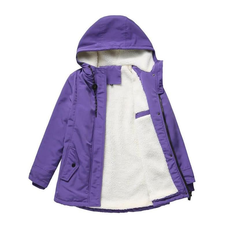 Women's Sherpa-Lined Hooded Parka — Drawstring & Flap Pockets 6