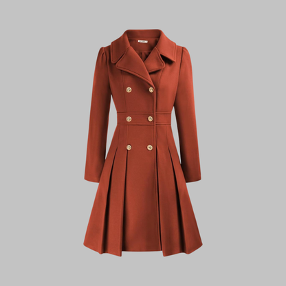 Women's Double Button Long Sleeve Coat — Elegant Classic Fit 8