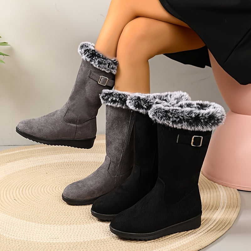 Fur-Trimmed Winter Boots Women — Warm Lined Side Zip 5