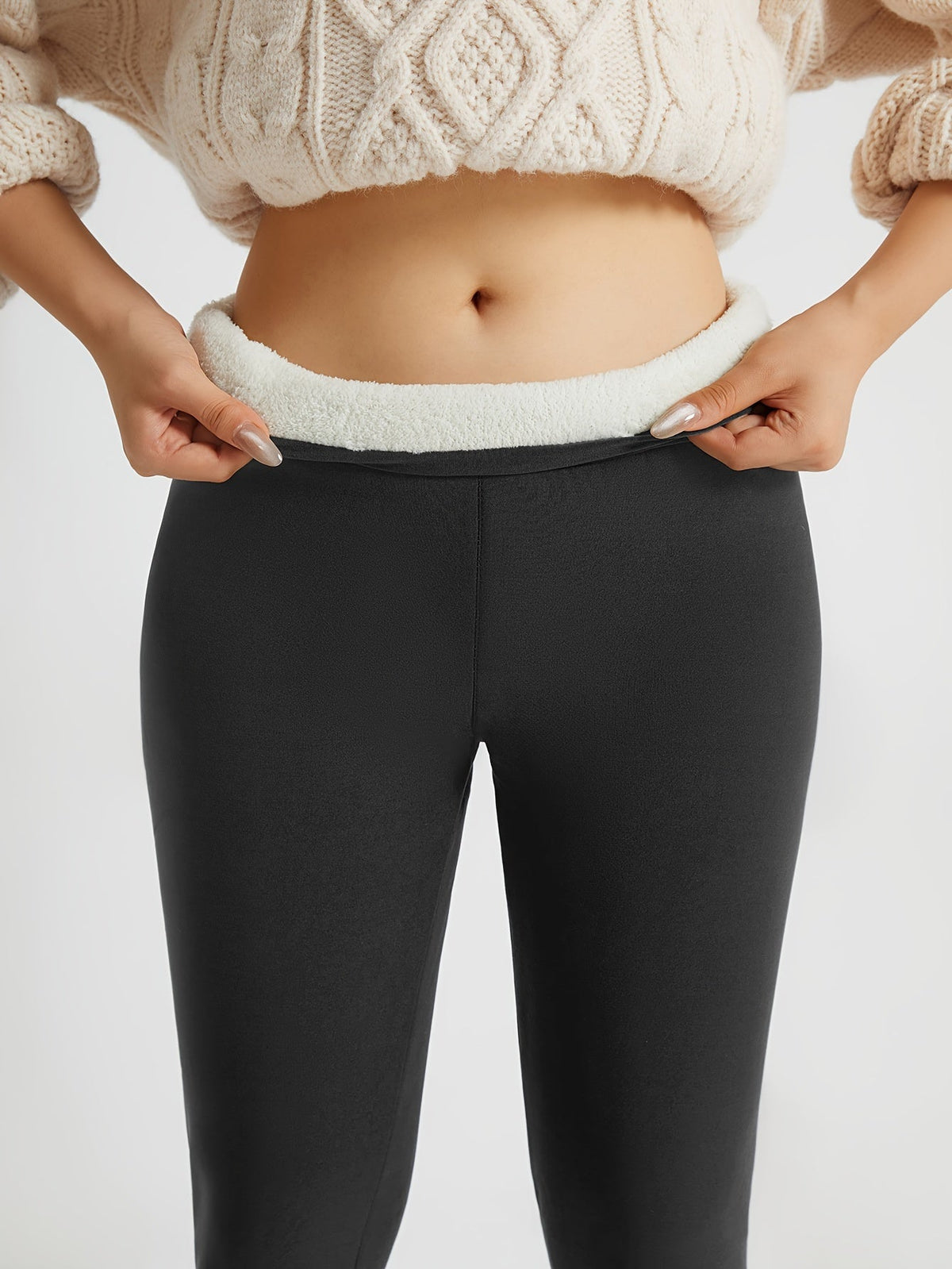 High-Waist Thermal Fleece Leggings Women — Cozy Winter 23
