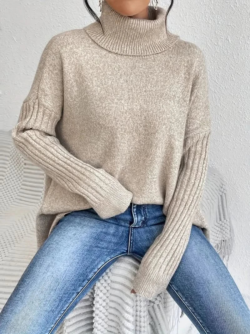 Nuvella Cashmere Blend Turtleneck Sweater — Soft & Elegant 4