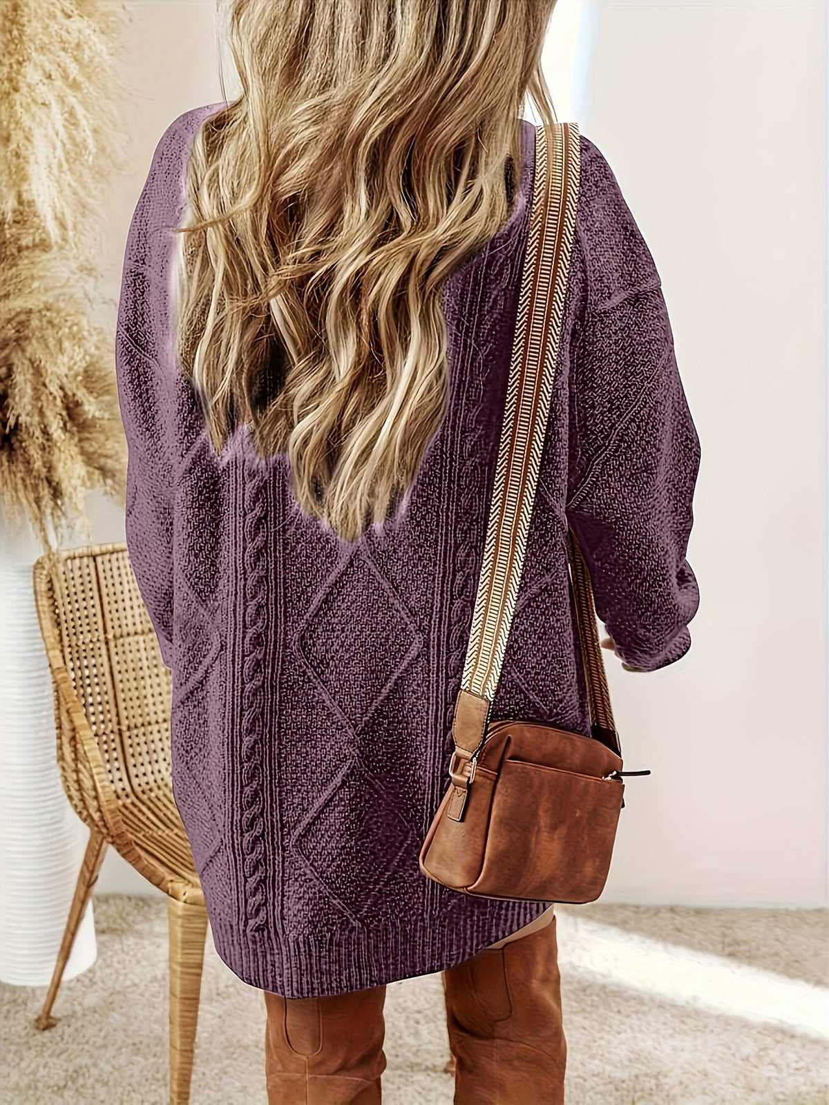 Helene Cable-Knit Sweater Dress — Cozy & Elegant 3