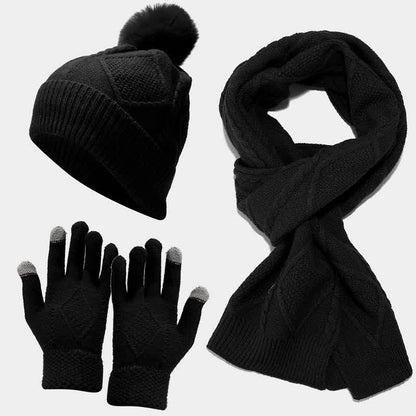 3-Piece Winter Set — Scarf, Hat & Touchscreen Gloves for Women 12