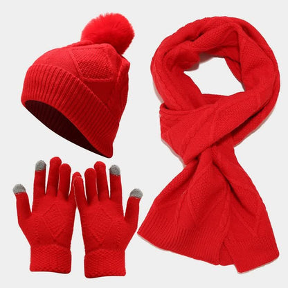 3-Piece Winter Set — Scarf, Hat & Touchscreen Gloves for Women 11