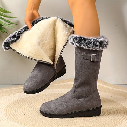 Fur-Trimmed Winter Boots Women — Warm Lined Side Zip 4