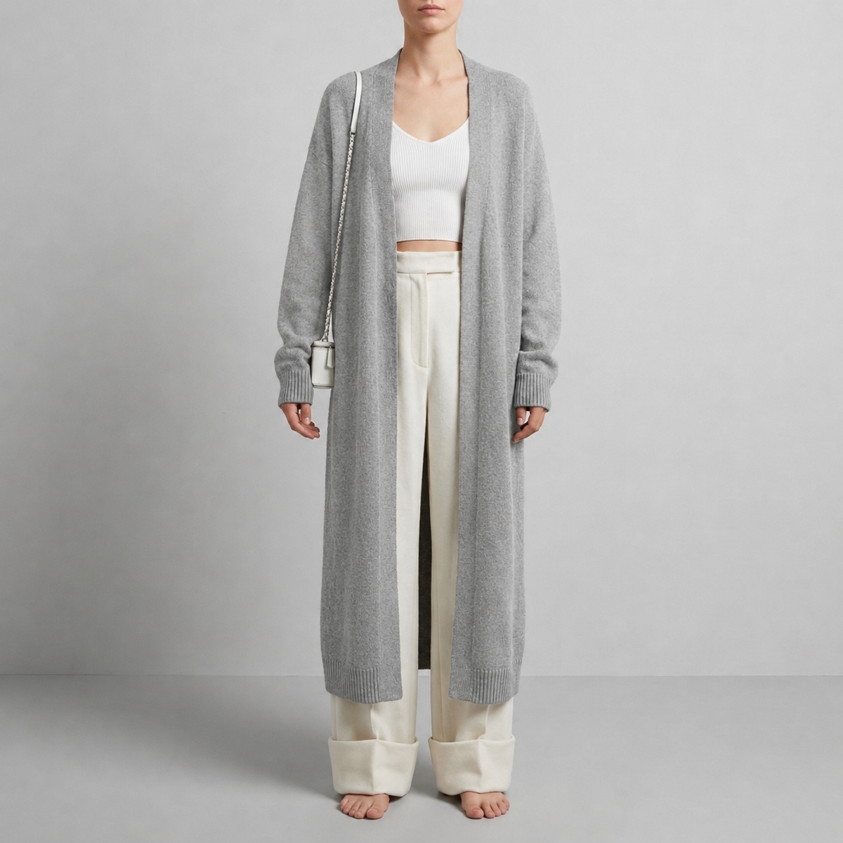 Fluffy Long Cardigan Women — Soft Knit Layering Piece 2