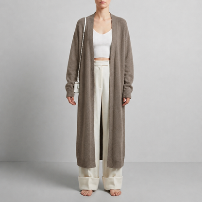Fluffy Long Cardigan Women — Soft Knit Layering Piece 4