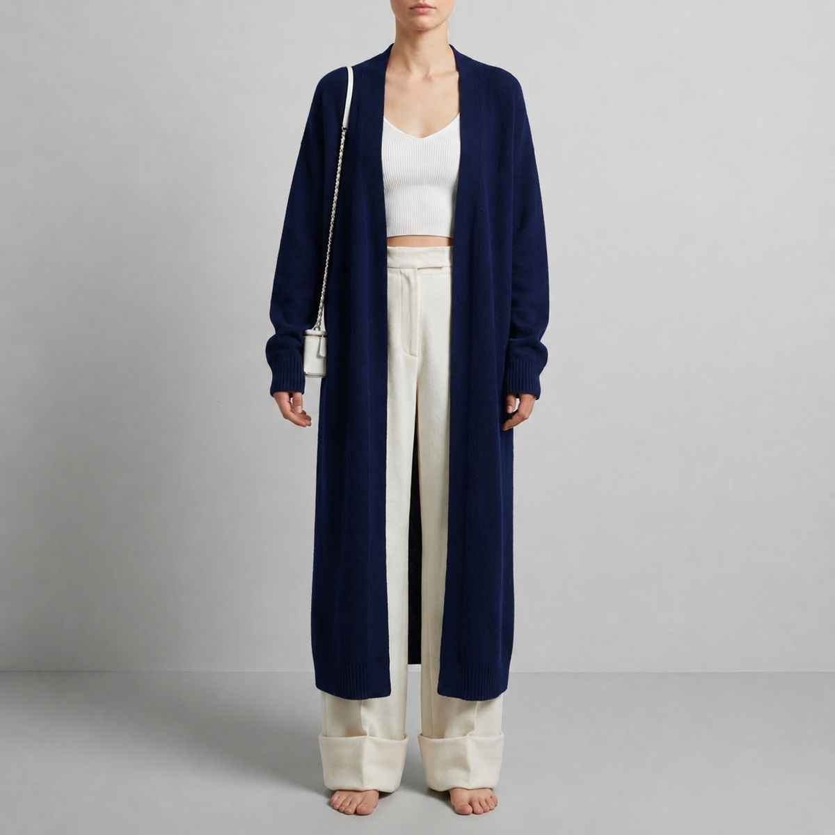 Fluffy Long Cardigan Women — Soft Knit Layering Piece 6