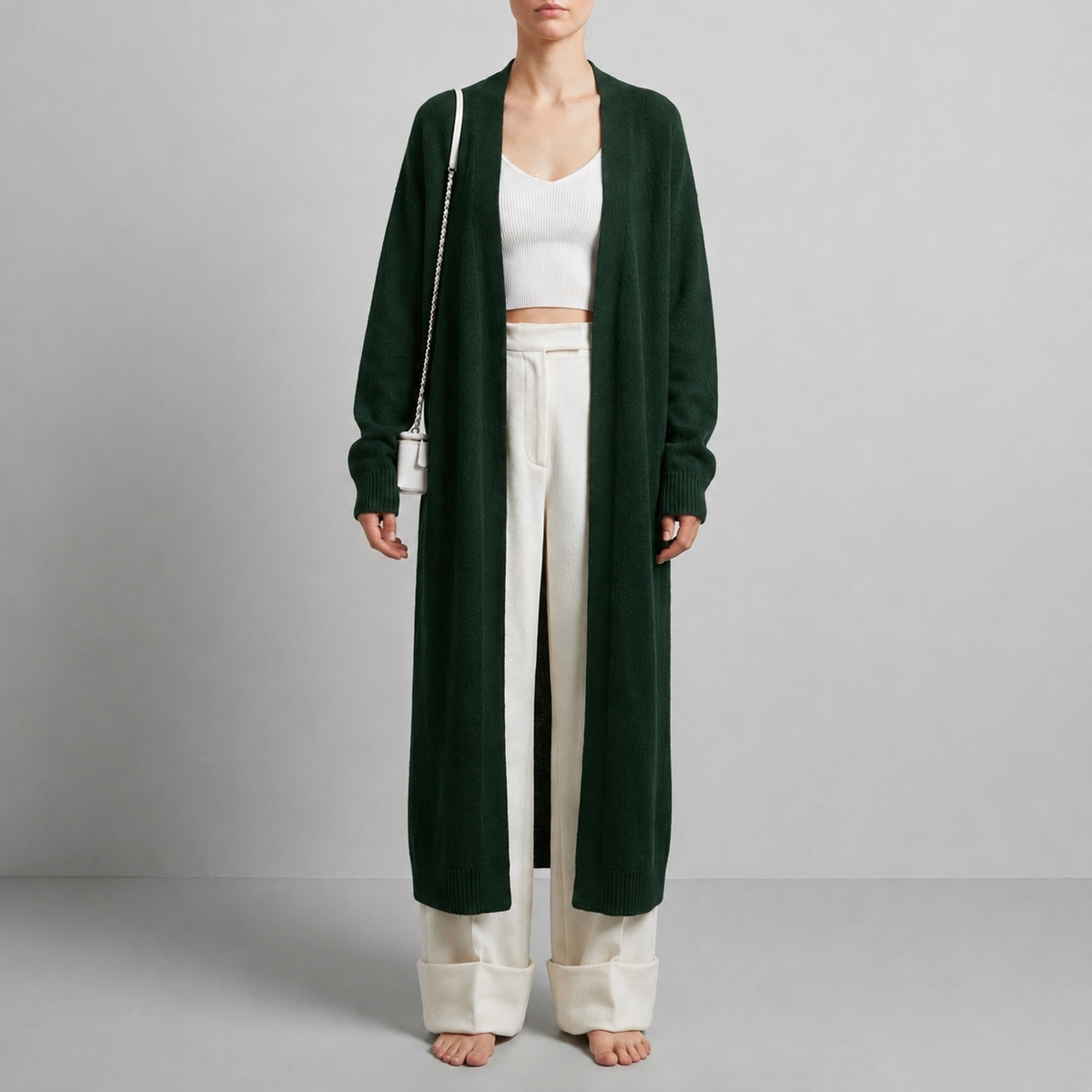 Fluffy Long Cardigan Women — Soft Knit Layering Piece 7