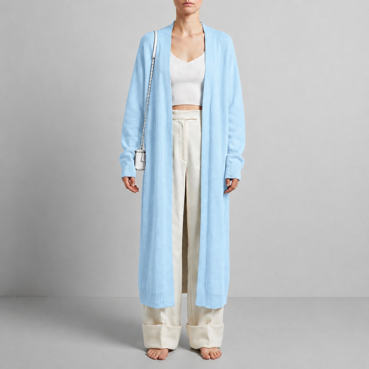 Fluffy Long Cardigan Women — Soft Knit Layering Piece 9