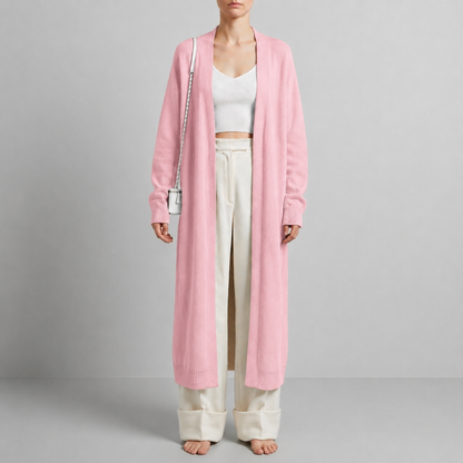 Fluffy Long Cardigan Women — Soft Knit Layering Piece 1