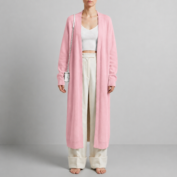 Fluffy Long Cardigan Women — Soft Knit Layering Piece 1