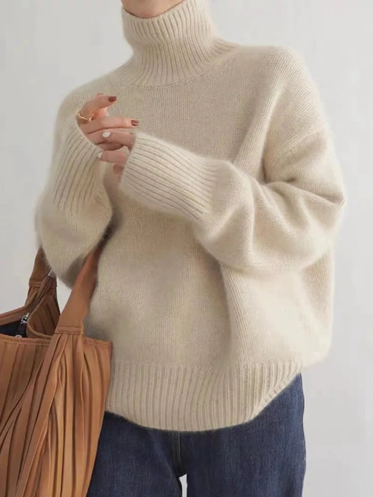 Women's Wool Turtleneck Sweater — Soft Breathable Knit 1