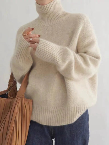 Women's Wool Turtleneck Sweater — Soft Breathable Knit 1