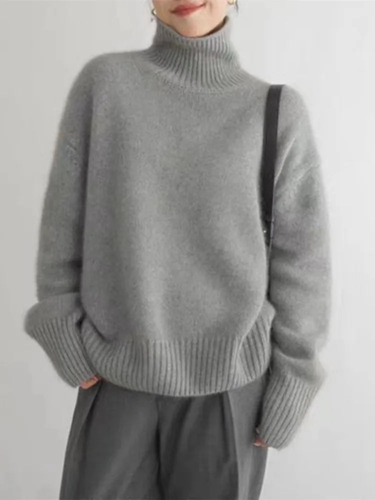 Women's Wool Turtleneck Sweater — Soft Breathable Knit 4