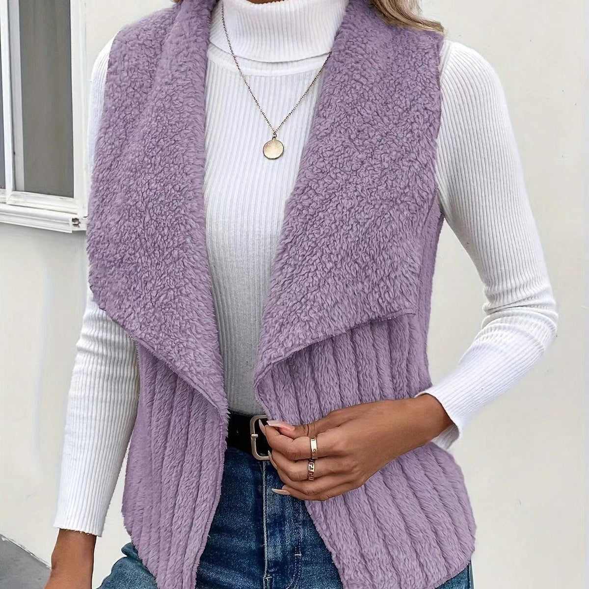 Women's Faux Fur Vest Open Front — Fluffy & Elegant 5