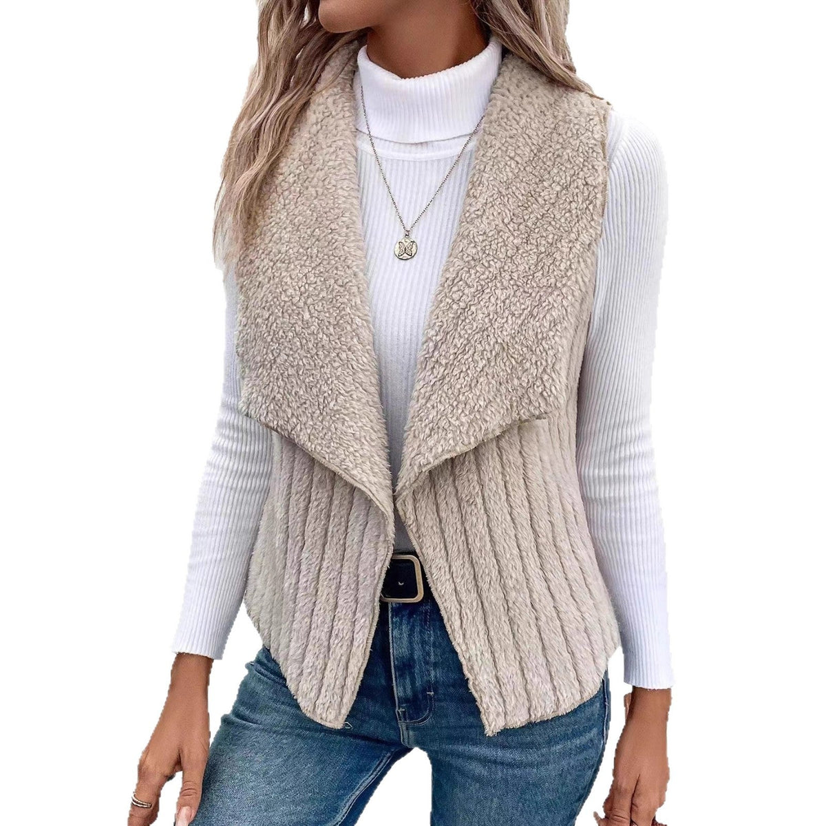 Women's Faux Fur Vest Open Front — Fluffy & Elegant 6