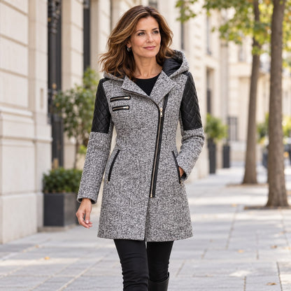 Damen Winterjacke — Elegant & Warm – Hellgrau