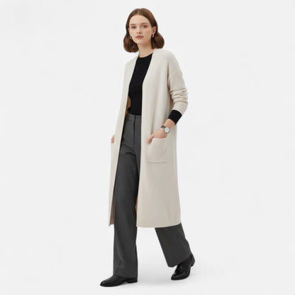 Women's Open-Front Long Cardigan – Elegant Timeless Knit 2
