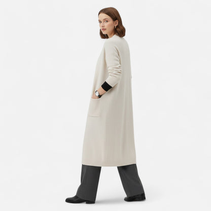 Women's Open-Front Long Cardigan – Elegant Timeless Knit 3
