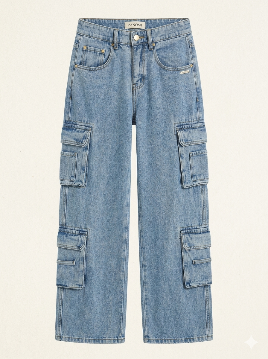 Baggy Cargo Jeans Women – Wide Leg Relaxed Fit Denim 1