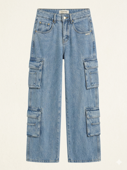 Baggy Cargo Jeans Women – Wide Leg Relaxed Fit Denim 1