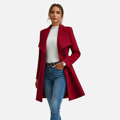 Women's Lapel Wool Winter Coat — Elegant Tailored Fit 2
