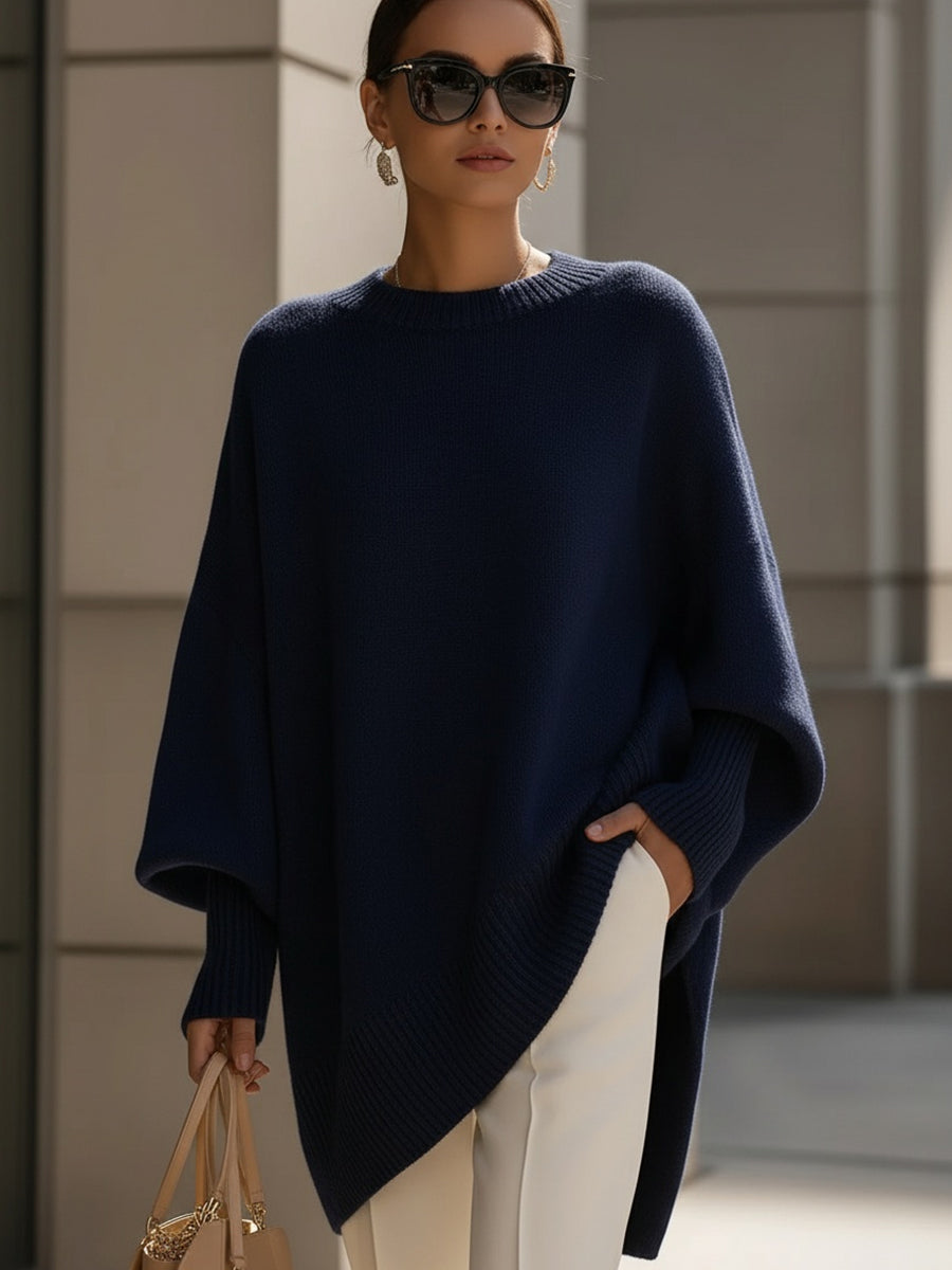Women's Oversize Pullover — Asymmetric Hem, Soft & Elegant 3