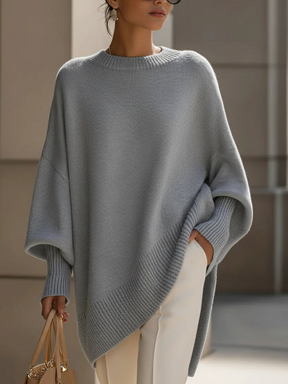 Women's Oversize Pullover — Asymmetric Hem, Soft & Elegant 5