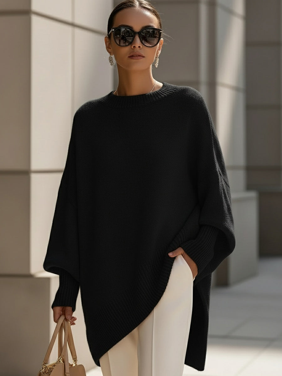 Women's Oversize Pullover — Asymmetric Hem, Soft & Elegant 7