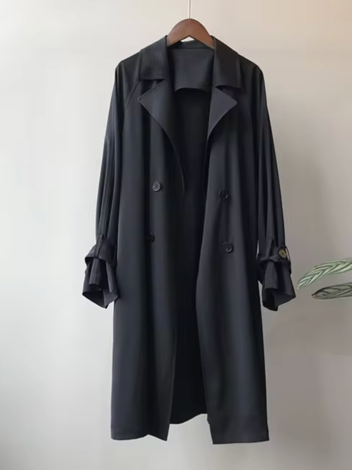 Long Waterproof Women's Trench Coat — Double-Breasted Classic 1