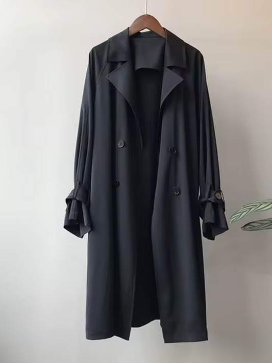 Long Waterproof Women's Trench Coat — Double-Breasted Classic 1