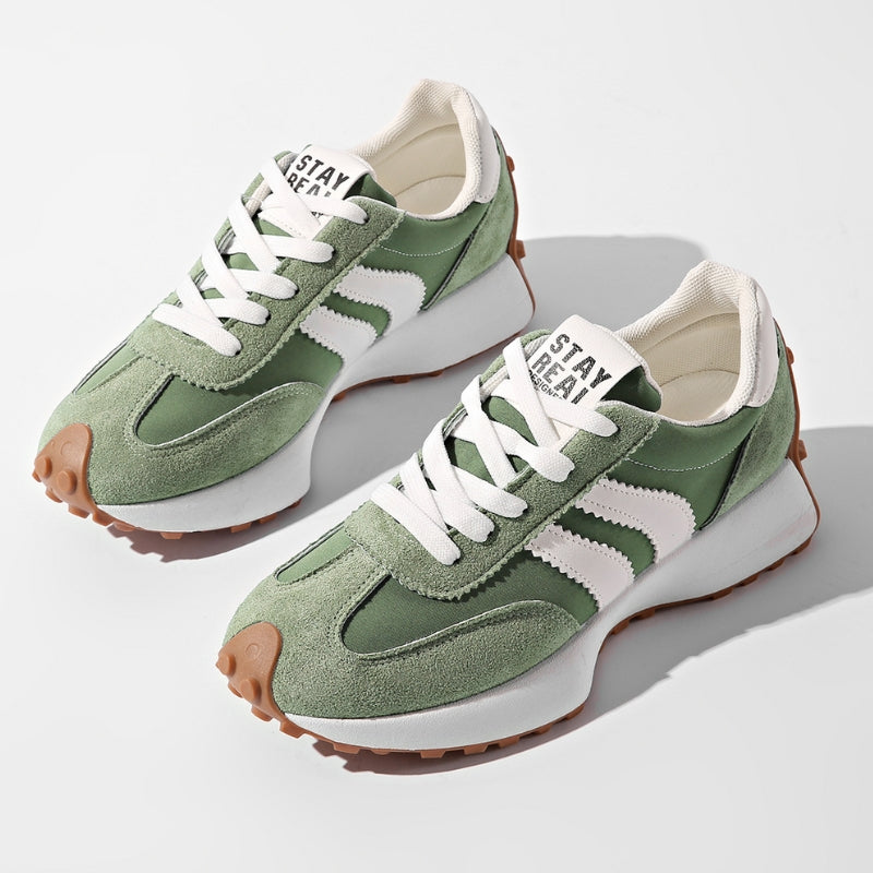 Women's Retro Platform Sneakers — Vintage Faux Suede Casual 1