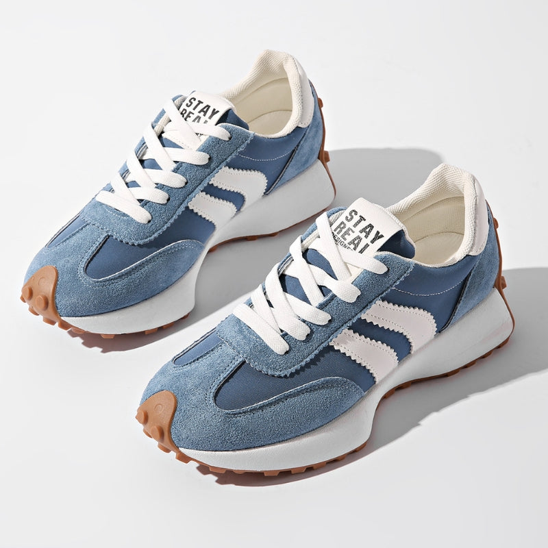 Women's Retro Platform Sneakers — Vintage Faux Suede Casual 2