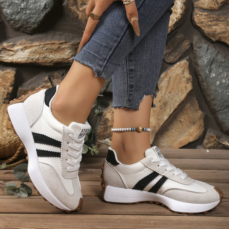 Women's Retro Platform Sneakers — Vintage Faux Suede Casual 5