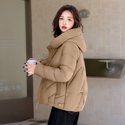 Damen Steppjacke mit Kapuze in Khaki
