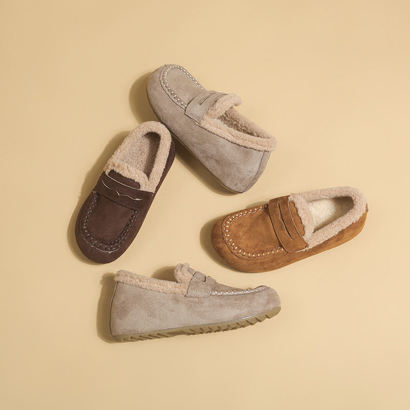 Gefütterter Kunstwildleder Loafer Mule – Ansicht 4