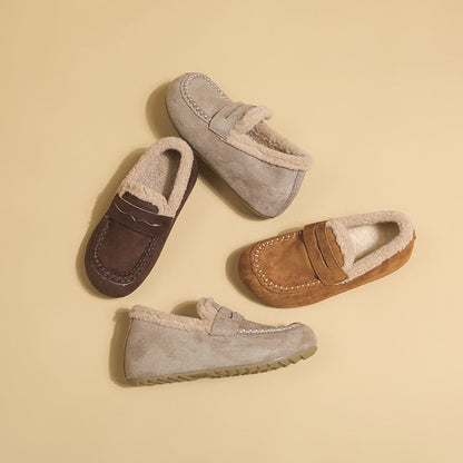 Gefütterter Kunstwildleder Loafer Mule – Ansicht 4