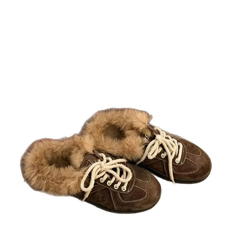 Fleece-Gefütterte Mule Pantoffeln Damen – Ansicht 2