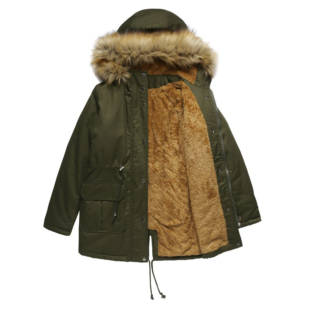 Gefütterte Damen Steppjacke mit Kapuze & Kunstfellkragen – Ansicht 7
