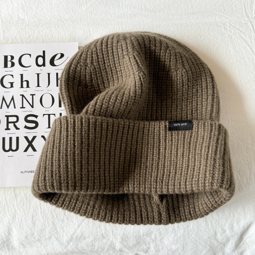 Damen Strickmütze mit Umschlag — Rippenstrick Wintermütze 5