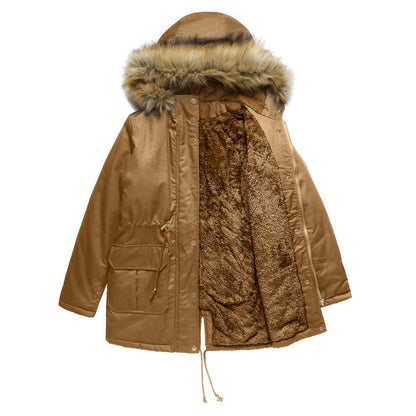 Gefütterte Damen Steppjacke mit Kapuze & Kunstfellkragen – Ansicht 5