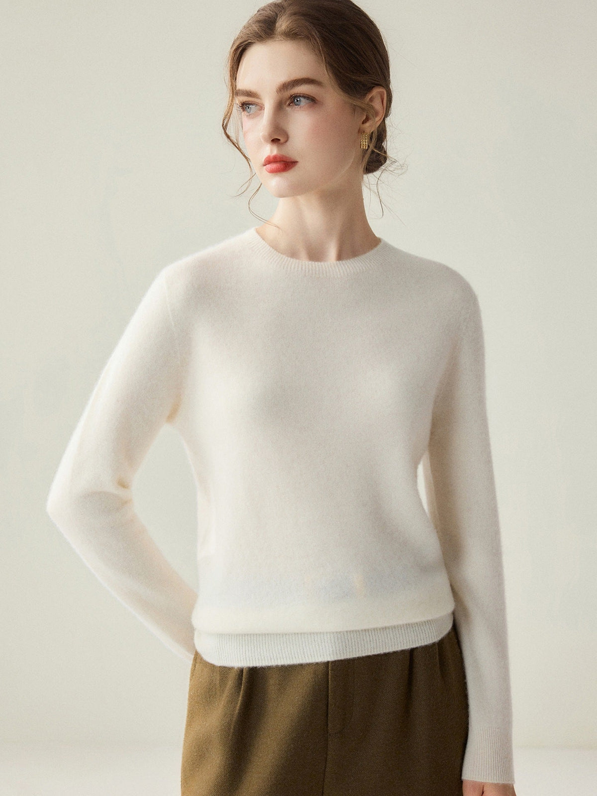 Pullover Damen Rundhals — Slim Fit Feinstrick 1